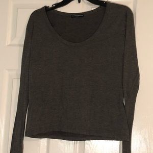 Brandy Melville gray swoop neck top
